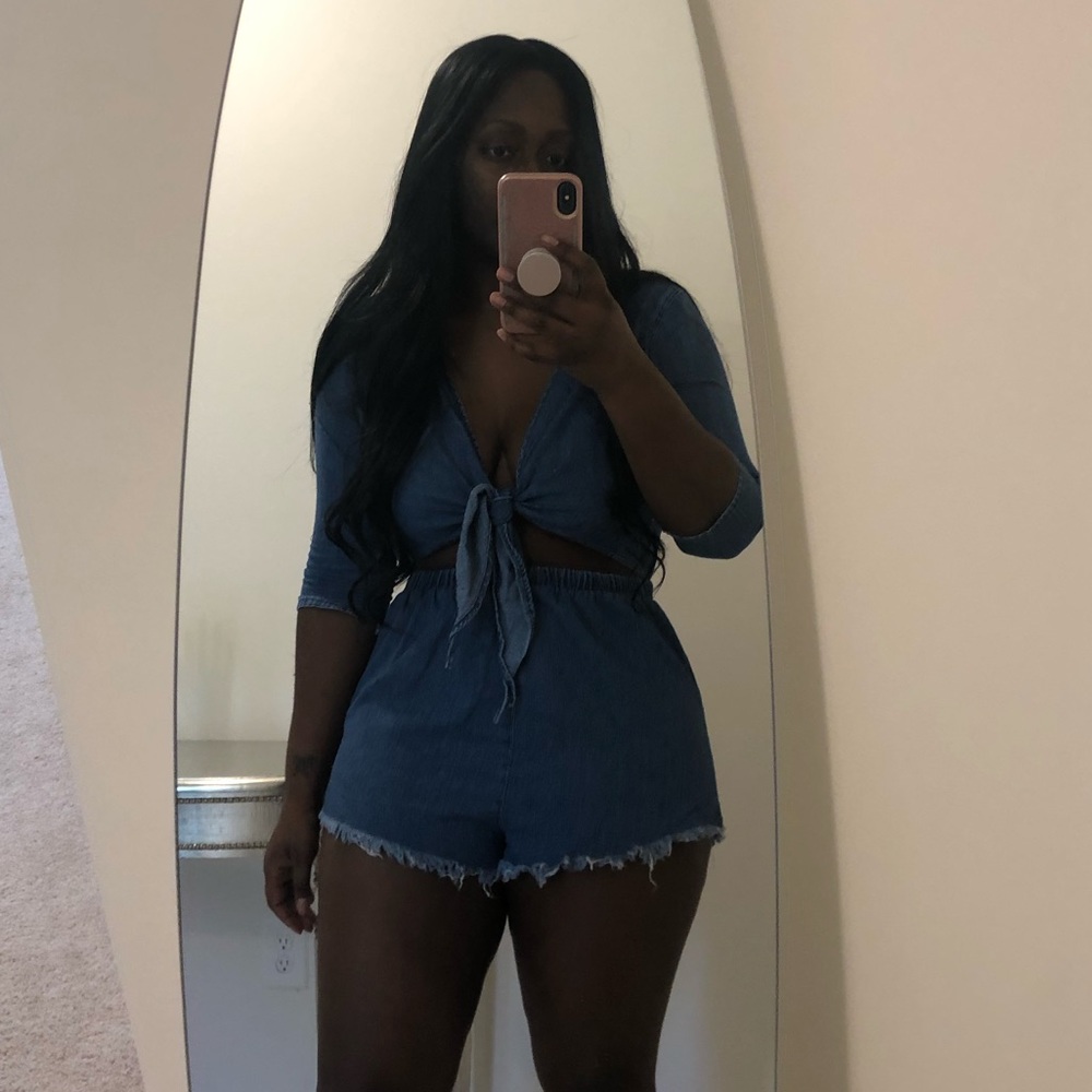 Denim romper